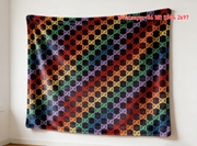 Gucci GG Monogram Pixel Rainbow Flannel Blanket Neon Pixel Gucci Monogram Decor Throw blankets IMG_2612